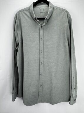 Autograph Men's Light Gray/Green Long-Sleeve Button Performance Shirt